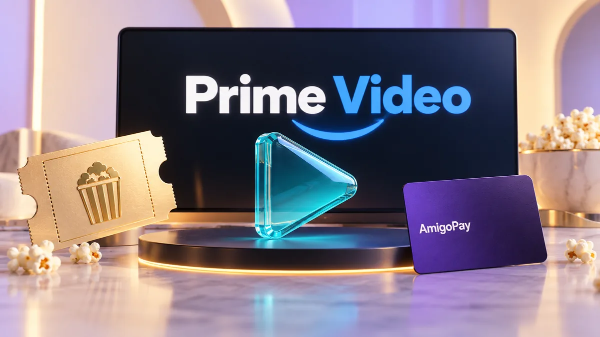 Покупка подписки Prime Video через AmigoPay: экран, билет и карта