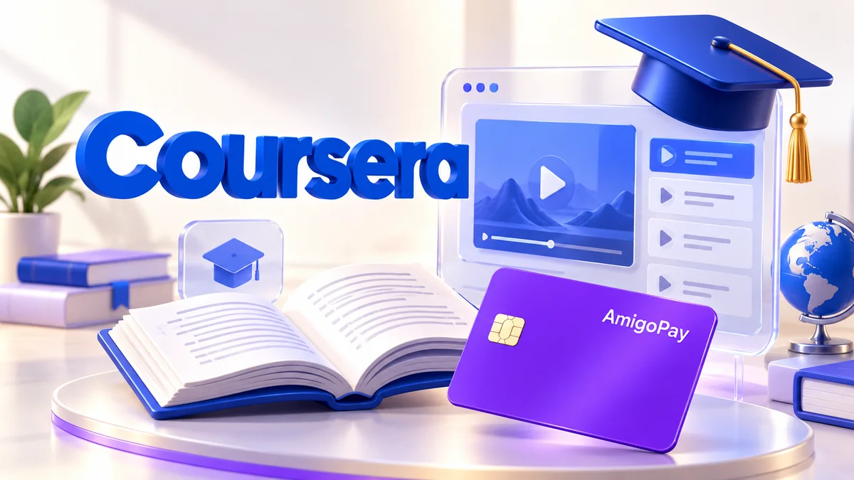 Как оплатить Coursera из России: курс или Coursera Plus Coursera: онлайн-обучение и книги и виртуальная карта AmigoPay