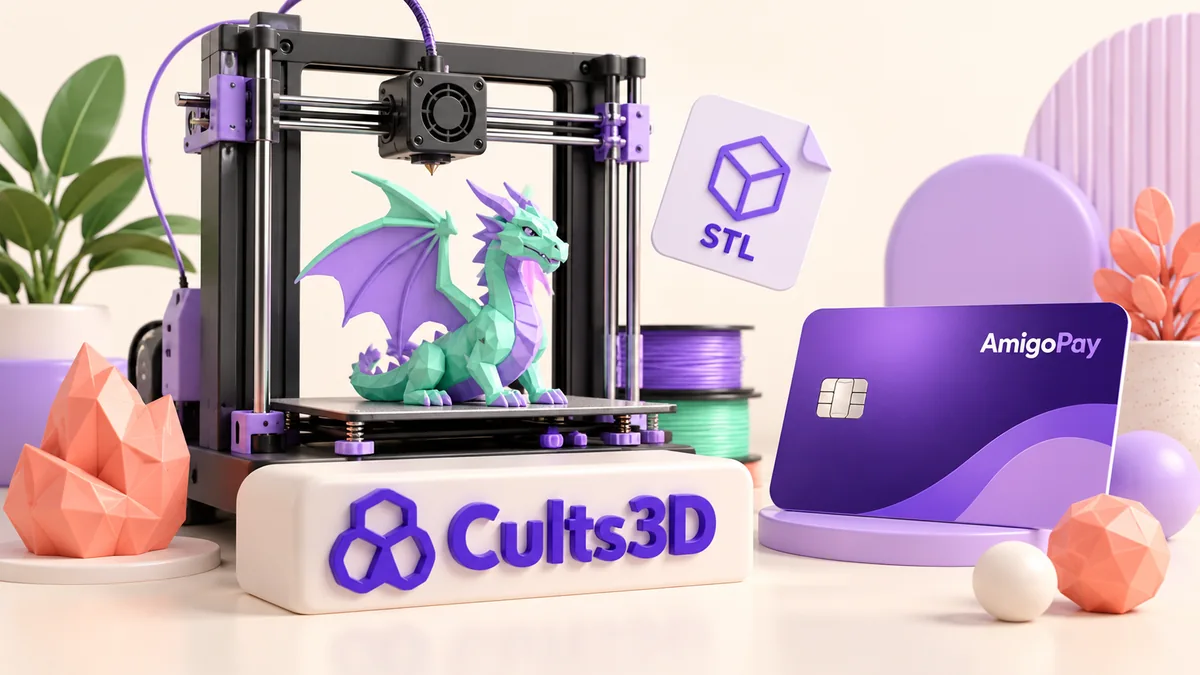 Как оплатить Cults3D из России и купить 3D-модель Покупка модели на Cults3D: 3D-принтер, фигурка и карта AmigoPay