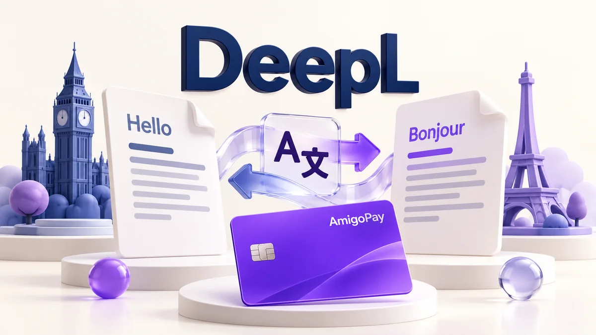 Как купить подписку DeepL из России и оплатить продление DeepL: документы и перевод текста и виртуальная карта AmigoPay