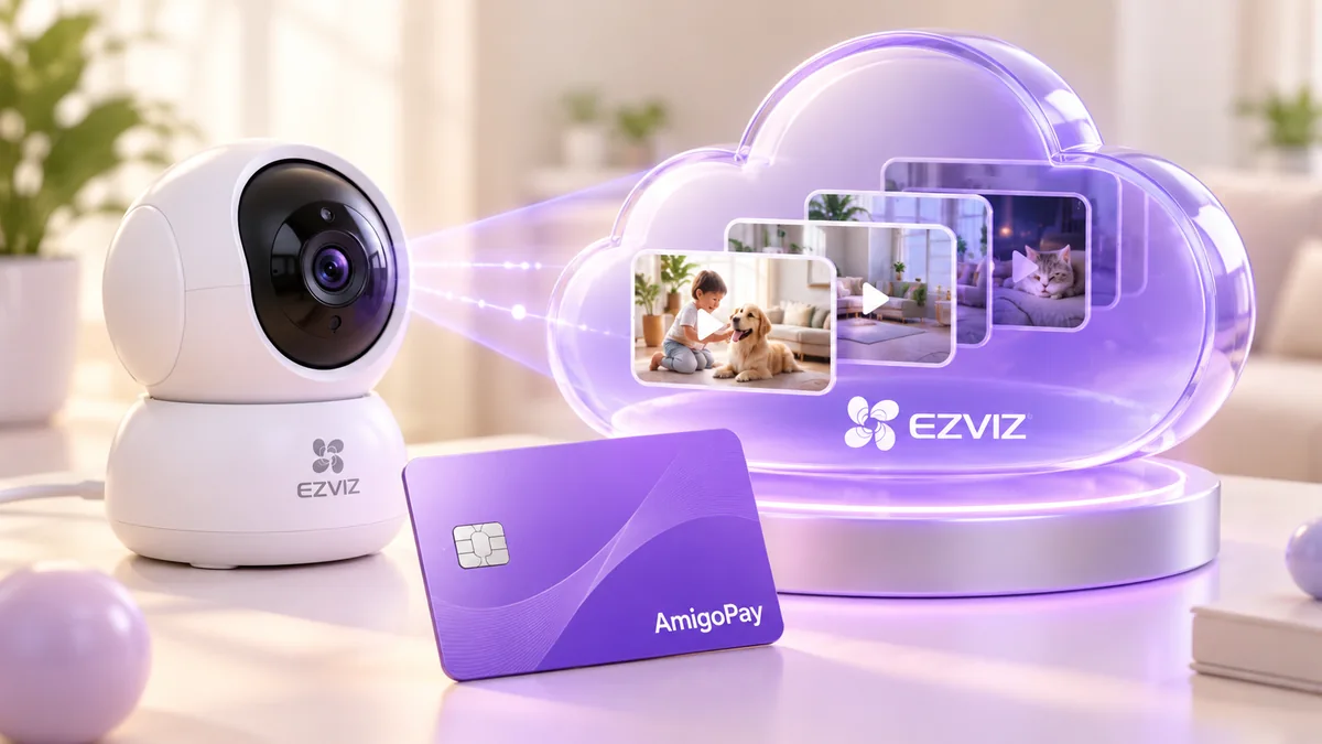 Оплата облака EZVIZ CloudPlay: камера, видеозаписи и карта AmigoPay