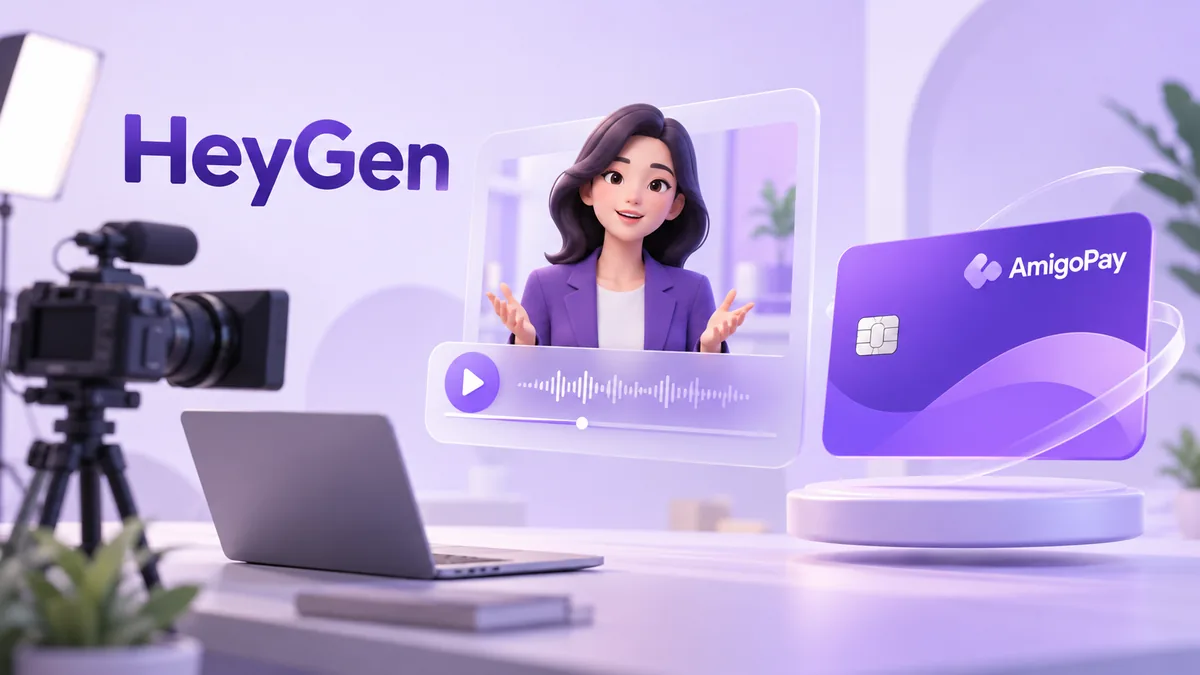 Оплата подписки HeyGen: цифровой ведущий, видеоредактор и карта AmigoPay