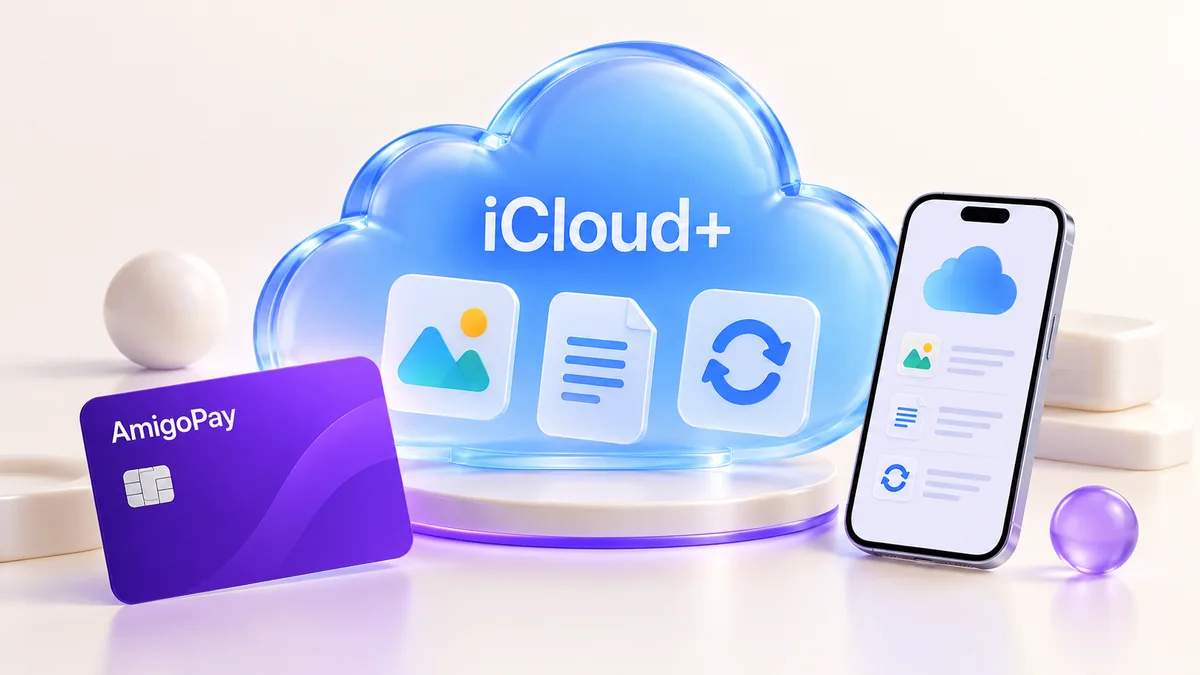 Как оплатить iCloud+ из России: хранилище и продление iCloud+: облачное хранилище и резервные копии и виртуальная карта AmigoPay