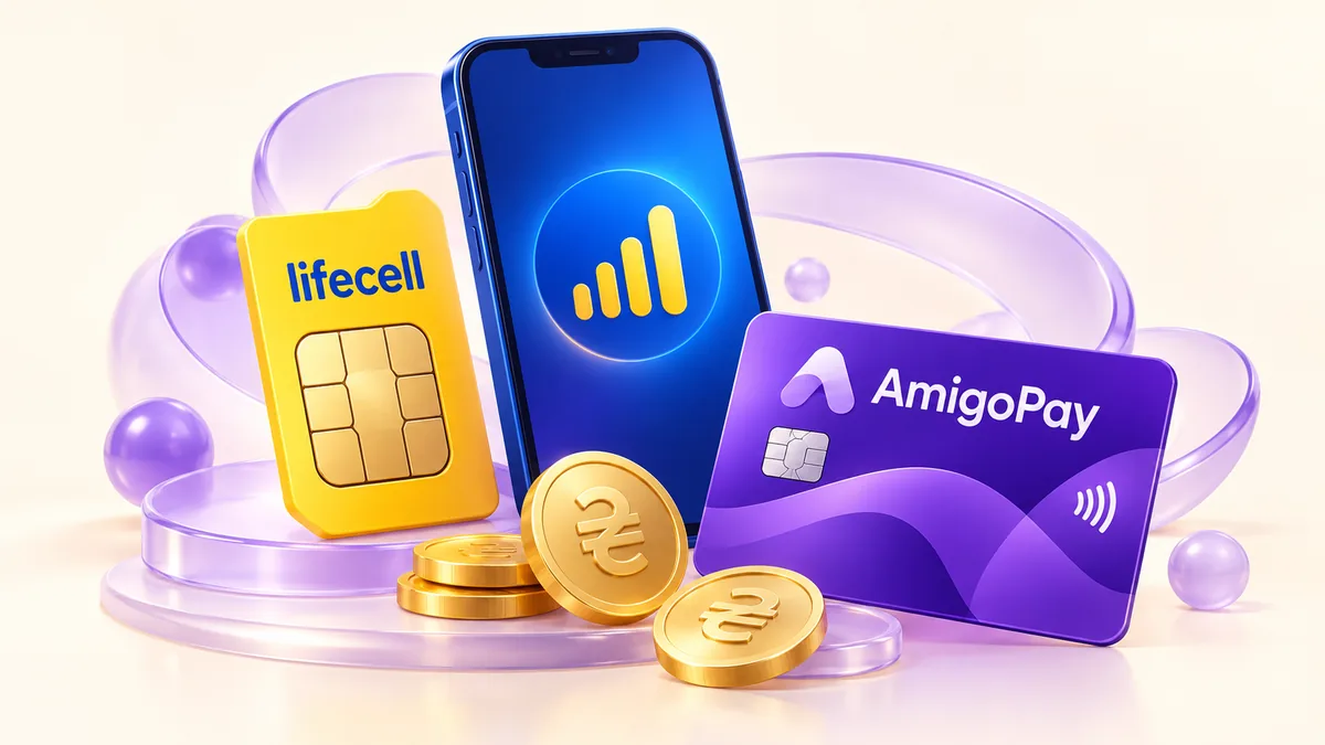 Пополнение украинского номера lifecell из России через AmigoPay