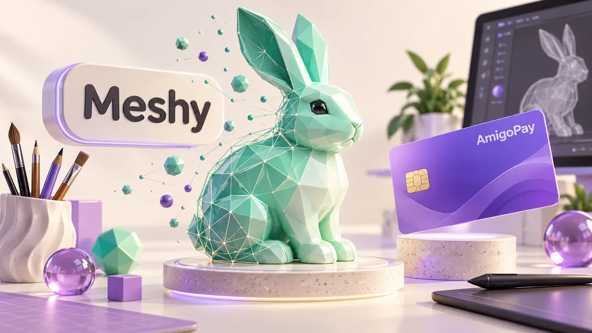 Как оплатить Meshy и купить подписку из России Подписка Meshy для создания 3D-моделей и карта AmigoPay