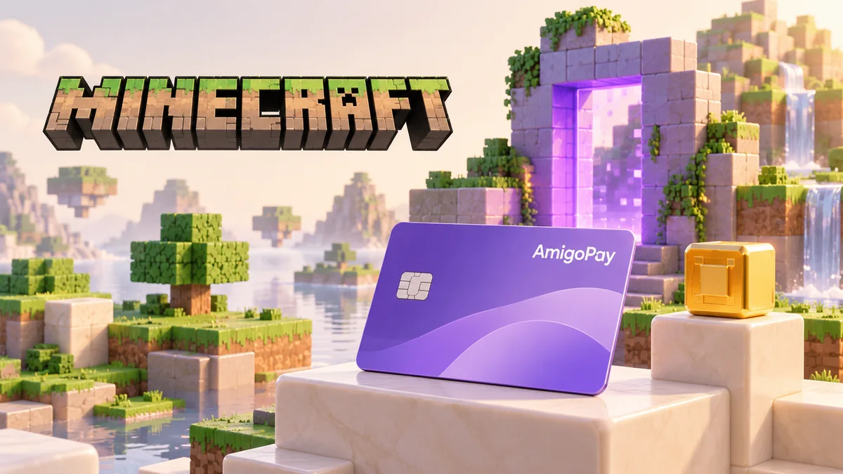 Покупка Minecraft: кубический игровой мир и карта AmigoPay