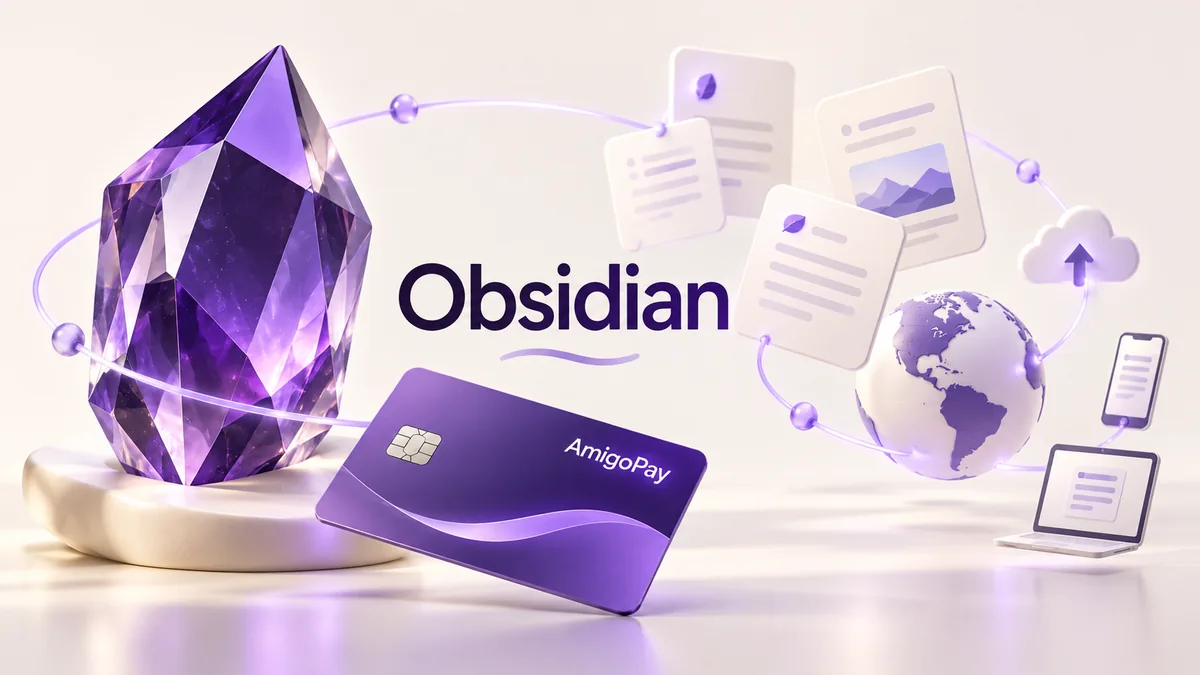 Подписки Obsidian Sync и Publish, заметки и карта AmigoPay