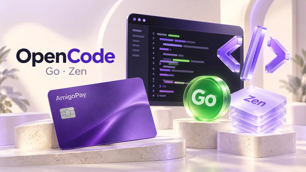 Как купить подписку OpenCode Go из России: оплата и баланс Zen OpenCode: терминал разработчика, Go, Zen и карта AmigoPay