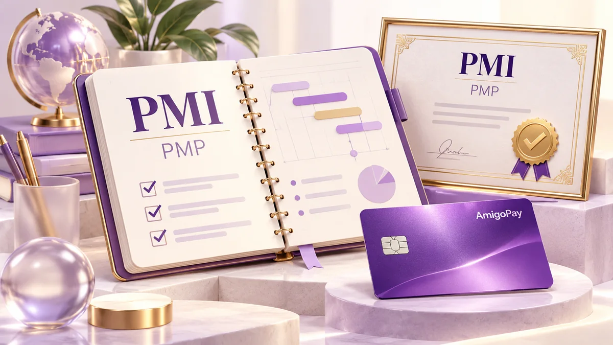 PMI / Project Management Institute: экзамен PMP, проектный блокнот и карта AmigoPay