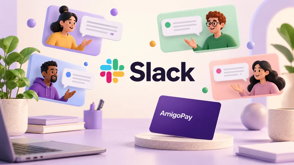 Оплата подписки Slack через AmigoPay: рабочие чаты команды и карта