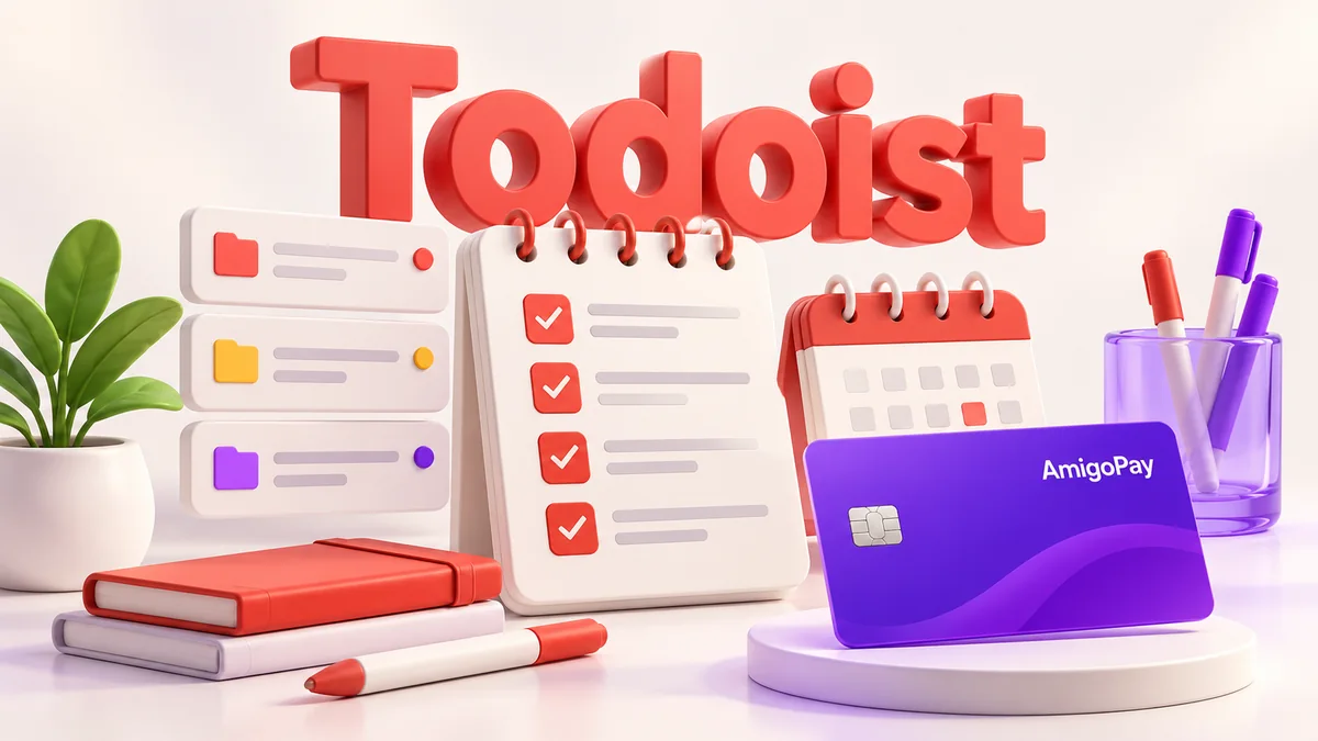 Как оплатить Todoist из России: Pro и подписка команды Todoist: список задач и календарь и виртуальная карта AmigoPay