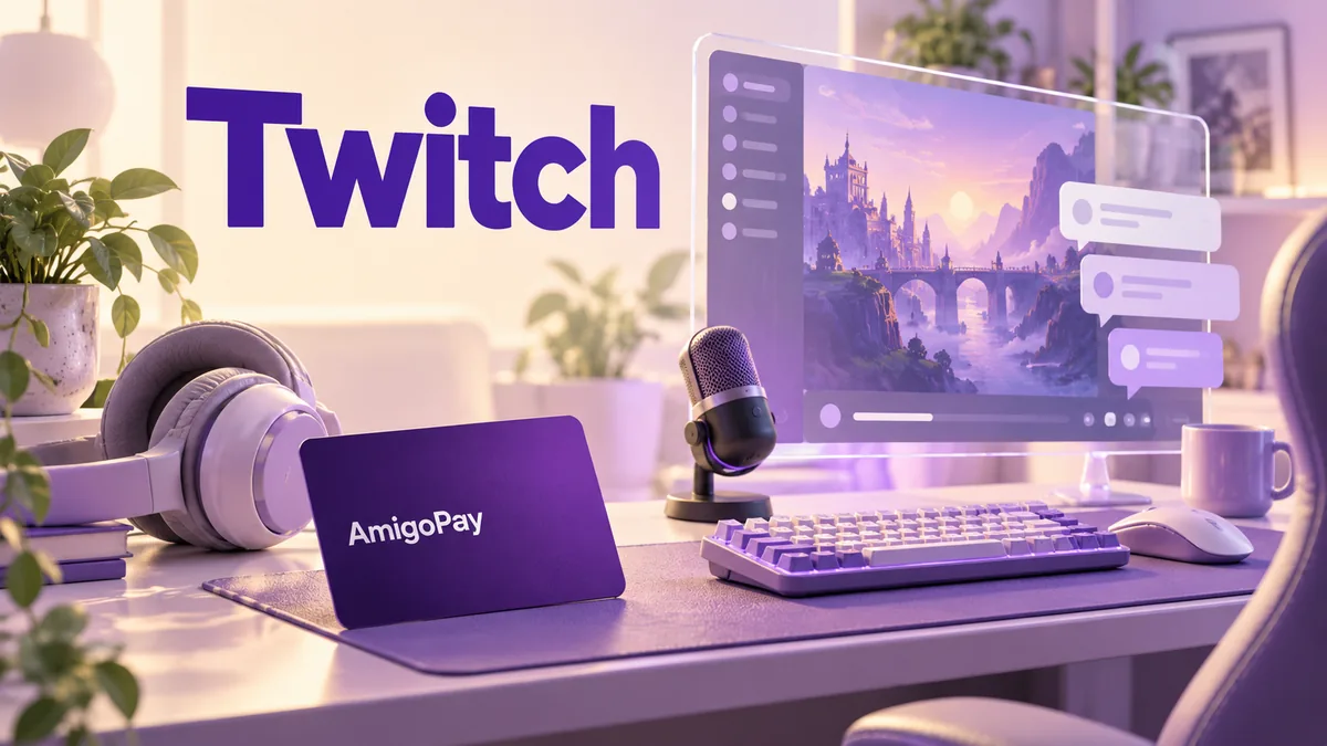 Оплата Twitch Turbo через AmigoPay: стриминговый экран, микрофон и карта