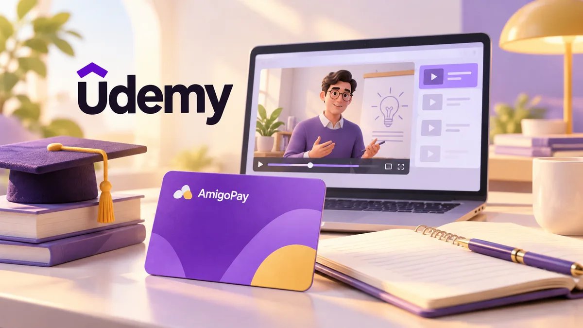 Как оплатить Udemy из России: курс или подписку Оплата курса Udemy: онлайн-урок на ноутбуке и карта AmigoPay